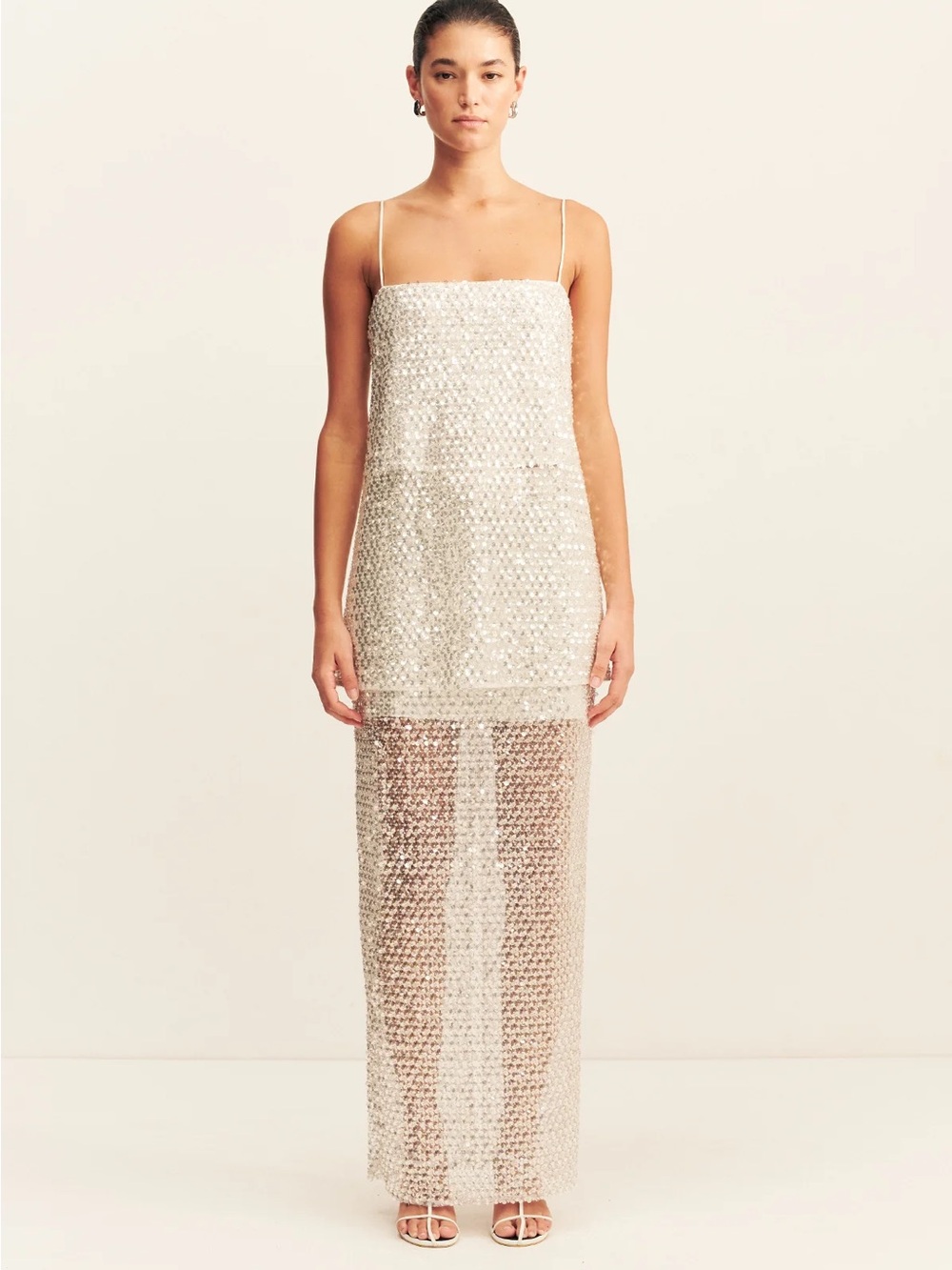 Shona Joy Ivory Beaded Tank and Skirt Set